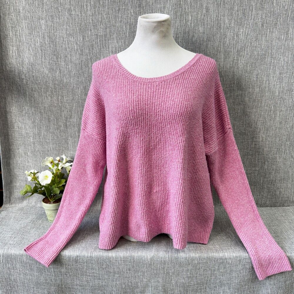 Arizona Jeans Co Women's XL Pink Knit Pullover Sweater Regular Fit